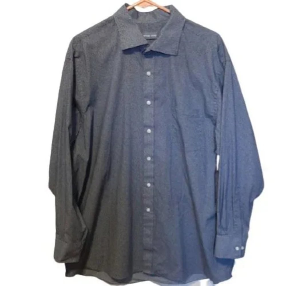 Michael Kors Big Fit Dress Shirt Polka Micro Dots Size 34/35